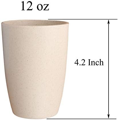 LuckyZone Unbreakable Wheat Straw 12oz Cups 5-Piece Set