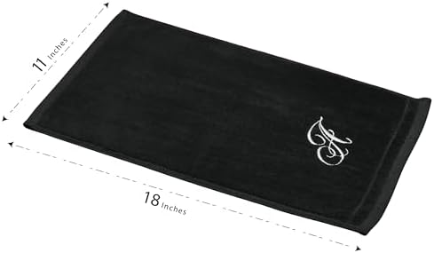 Personalized Monogram Fingertip Towels Set of 2 Black