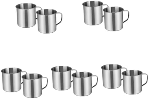 Garneck 10-Piece Stainless Steel Kindergarten Drinking Cups