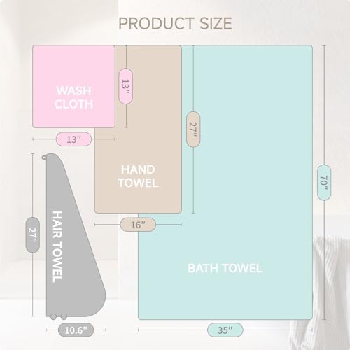 Oversize bath towel set with 4 pieces microfiber waffle bath towels