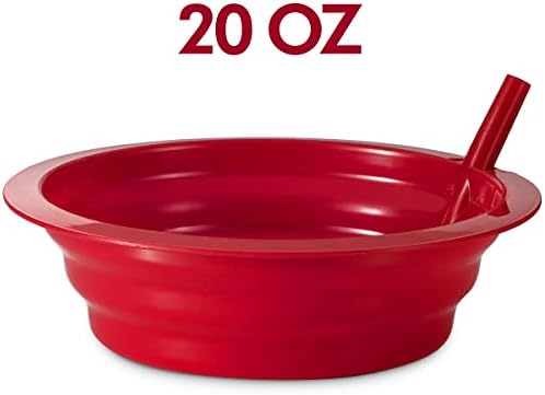 JoyServe Reusable Cereal Bowls with Built-in Straws for Kids