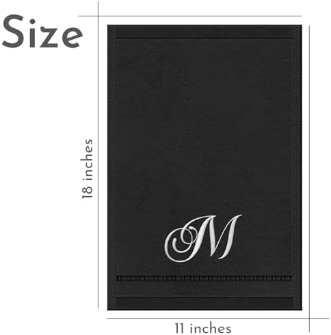 KLL Monogrammed Towels Set - 11x18 Inch Fingertip Embroidered Towels for Bathroom