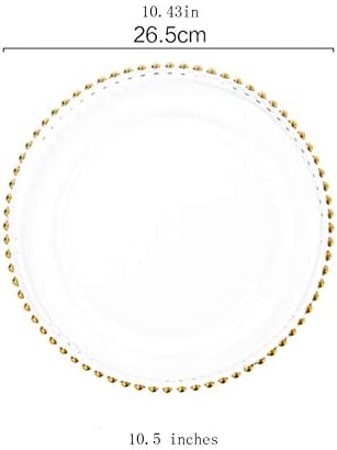 Stylish Nordic Gold Bead Glass Dinner Plate for Everyday Use