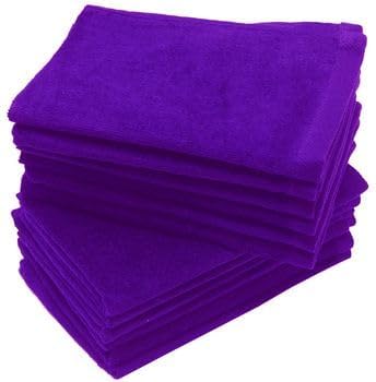 Luxurious 12 Fringed Velour Towels Purple Perfect for Relaxing Butions