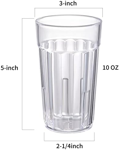 10oz Small BPA-Free Plastic Drinking Glasses Set of 10
