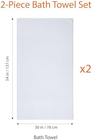 Amazon Basics 2-Piece Quick-Dry Oversize Cotton Bath Towels