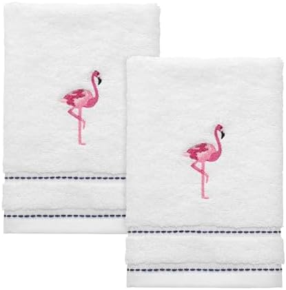 IZOD Fingertip Towels Soft Absorbent Cotton Flamingo Collection