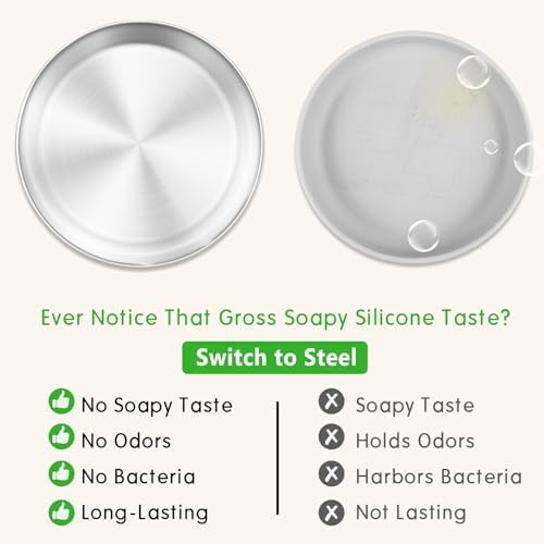 Sturdy Stainless Steel Plates for Toddlers - Camping Everyday Use