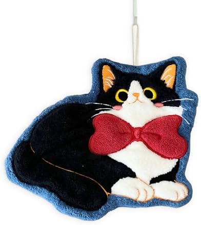 Coquette Red Bow Tuxedo Cat Towels for Home Kitchen
