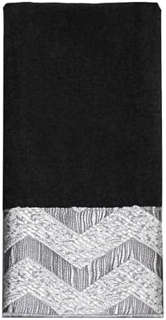 Fingertip Cotton Towel Soft Absorbent Chevron Galaxy Black