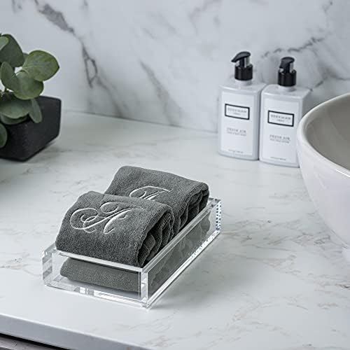 Monogrammed Towels Fingertip Silver Embroidered Towel Personalized Gift