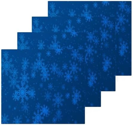Blue Christmas Snowflake Washcloth Set - Soft Absorbent Reusable Face Towels