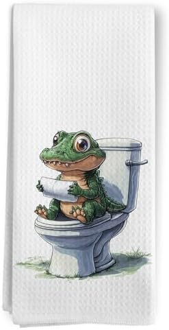 Alligator-themed 16x24-inch hand towels for bathroom and kitchen