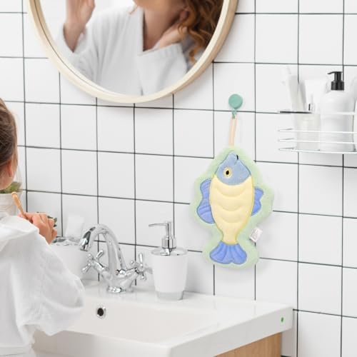 4-Pack Cute Animal Hand Towels with Hanging Loop for Home Kitchen