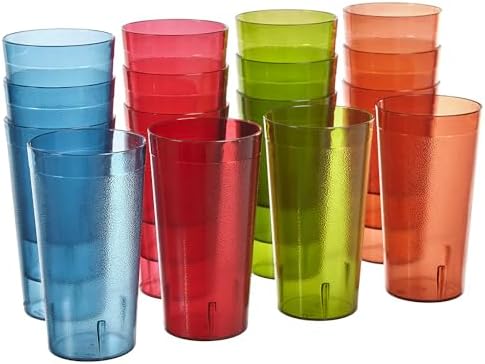 US Acrylic Disposable Tumblers 20-ounce Stackable BPA-Free Set of 16