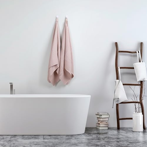 Pack of 2 Luxury Waffle Weave Bath Towels 100 Turkish Cotton
