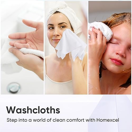 HOMEXCEL 12 Pack Microfiber Washcloths - 12x12 Inch