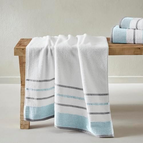 Great Bay Home Luxury Cotton 6-Piece Bath Towels Set EucalyptusGrey