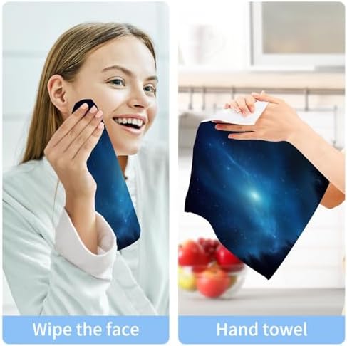 Galaxy Washcloth 2-Piece Soft Absorbent Baby Face Towels Reusable Washcloth Set