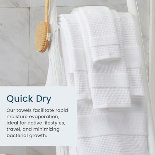Aire Raine 100 Cotton Waffle Bath Towels Set - 4