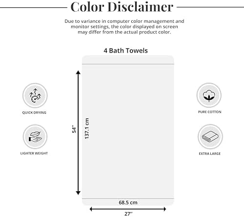 Tens Towels - 4 x 100 Cotton bath towels