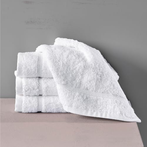 Hawmam Linen Luxury 13x13 Cotton Washcloths Durable Soft Eco-Friendly 12-Pack