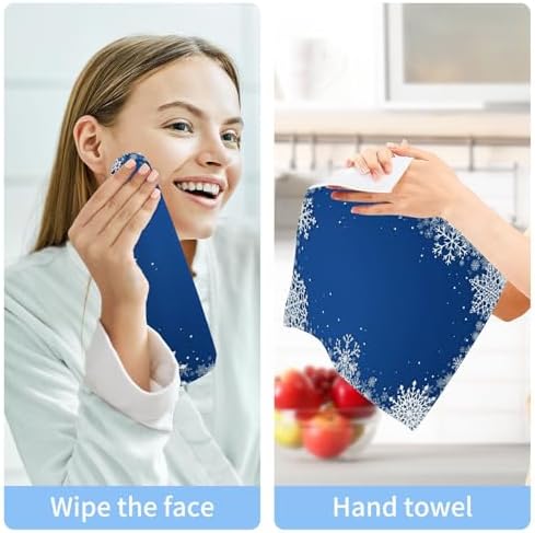 Blue Snowflake Washcloths 2-Pack