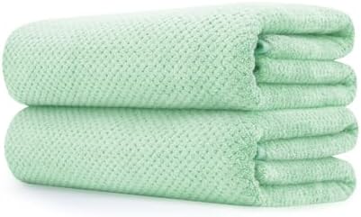 Extra Large Microfiber Bath Towel Set 35x70 Inches 2PCS Green 1