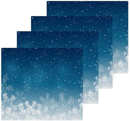 Blue Christmas Snowflake Washcloths 2 Pack