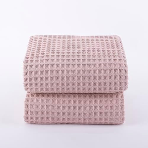 Pack of 2 Luxury Waffle Weave Bath Towels 100 Turkish Cotton