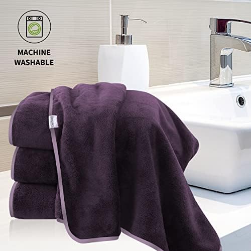 Grape Purple Microfiber Bath Towel Set