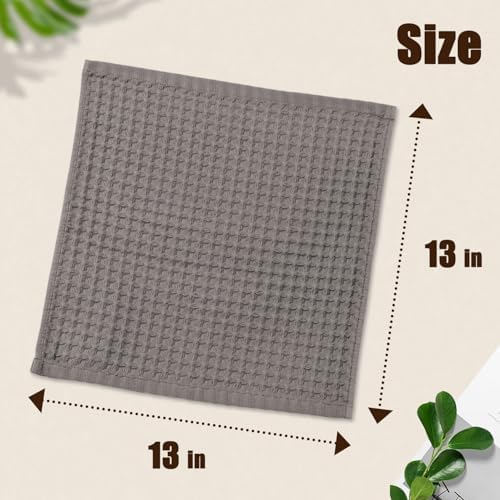 Cleanbear Classic Waffle Washcloths 12 Pack Gray