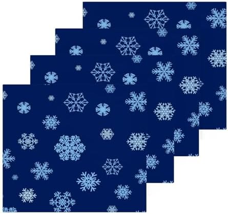 YETTASBIN Blue Snowflake Washcloths 2 Pack 2