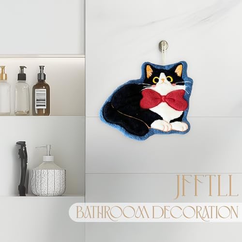 Coquette Red Bow Tuxedo Cat Towels for Home Kitchen