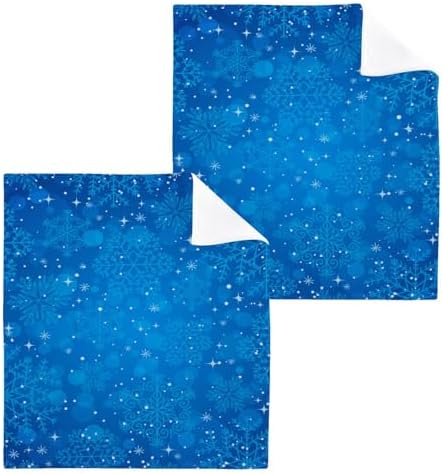 Perfect Size Blue Snowflake Washcloths for Babies