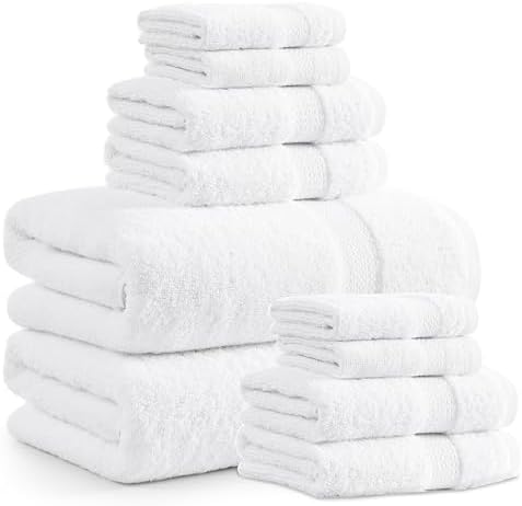 10-Piece White Bath Towels Set