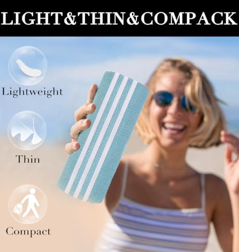 6-Piece Turkey Beach Towels Set - Durable Fast-Drying Sandproof for Adults