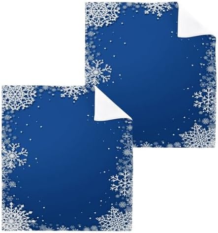 Blue Snowflake Washcloths 2-Pack