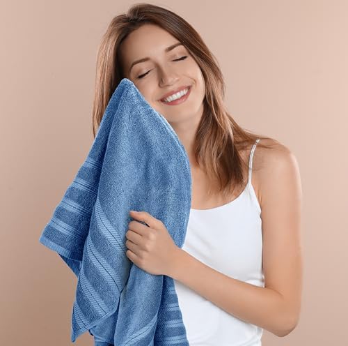 Utopia Premium Bath Towels Set Electric Blue