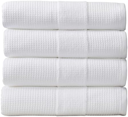 Aire Raine 100 Cotton Waffle Bath Towels Set - 4