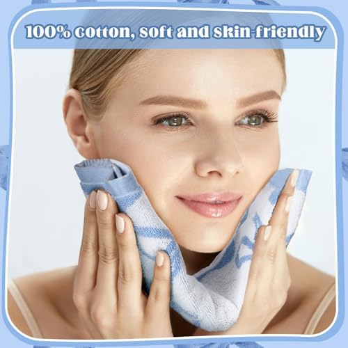 Blue Bow Washcloths for Hand Face