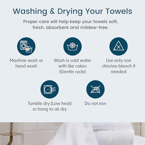 Aire Raine 100 Cotton Waffle Bath Towels Set - 4