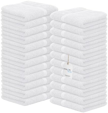 Avalon Towels Cotton Washcloths - Pack of 24 12x12 Inches