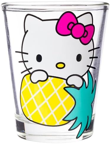 Silver Buffalo Sanrio Hello Kitty Fruit Strawberry 4 Pack Mini Glass Set