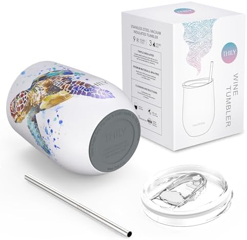 Stylish Stemless Travel Wine Tumbler With Lid Straw