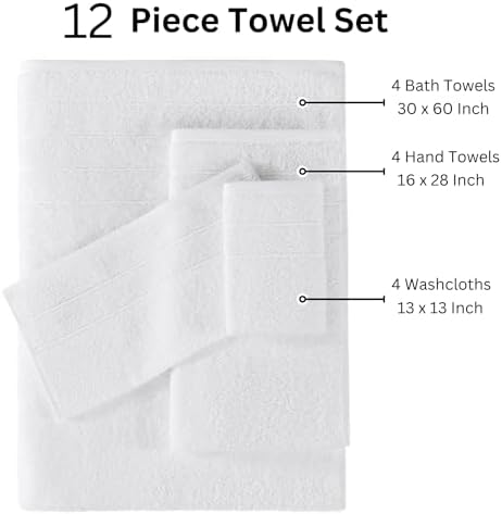 Premium Luxury Cotton Bath Towels Set for Clean Comfort