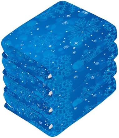 Perfect Size Blue Snowflake Washcloths for Babies