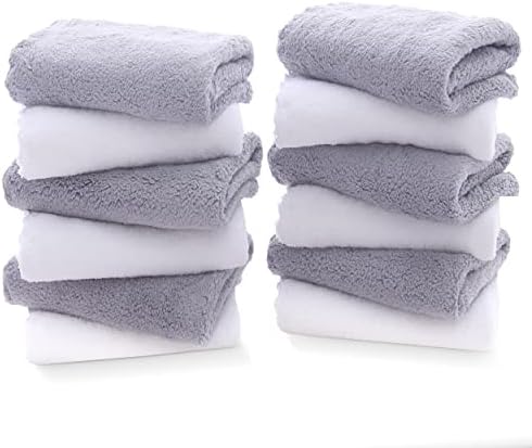 TENSTARS 12-Piece Premium Washcloth Set - Soft Absorbent Durable