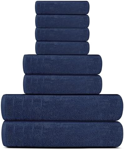 Tens Towels Pack of 8 Navy Set