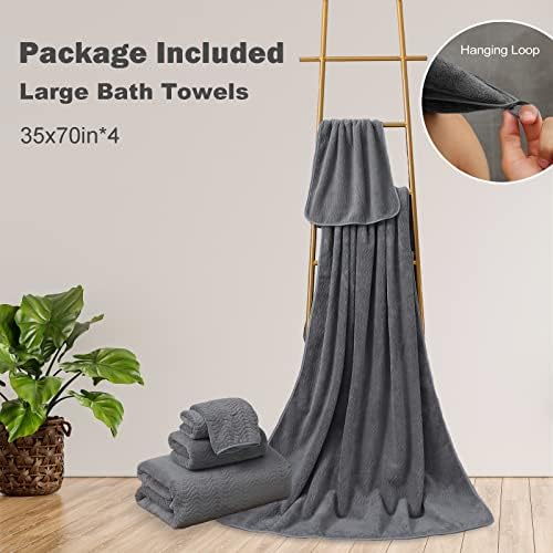 Oversized Bath Towels Set of 4 Extra Large microfiber fast drying
